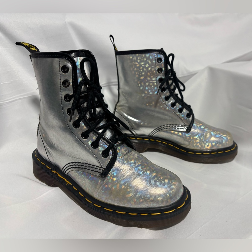 Holographic Silver Dr. Martens